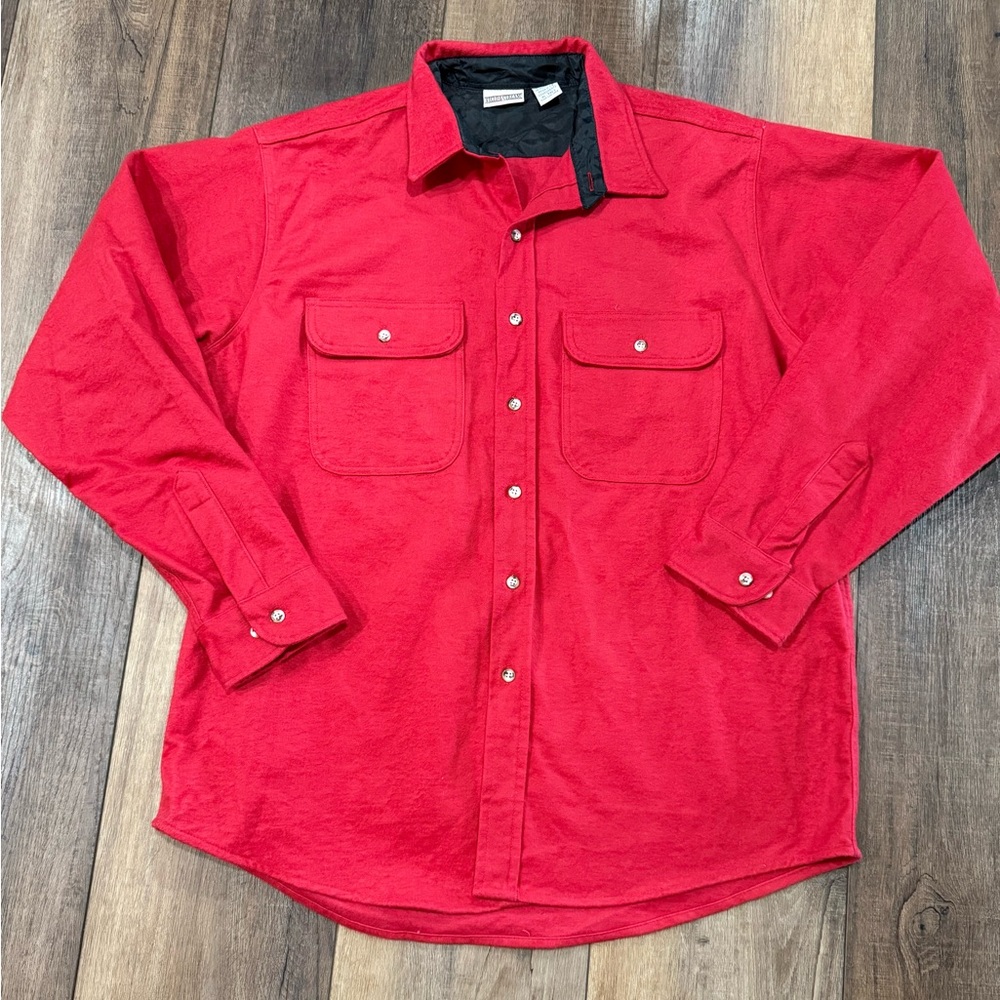 Men's Red Button-Up Field Shirt